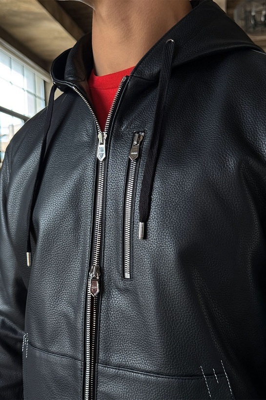 Мужская кожаная куртка Hermes premium