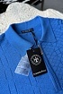 Мужское поло Stefano Ricci zip neck - Blue