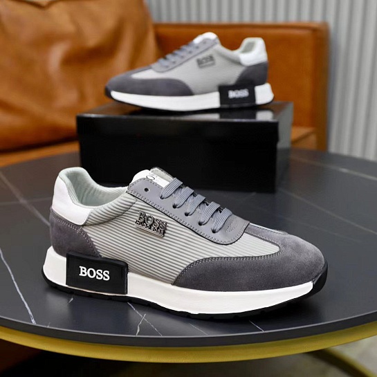 Мужские кроссовки Hugo Boss logo-plaque - Grey