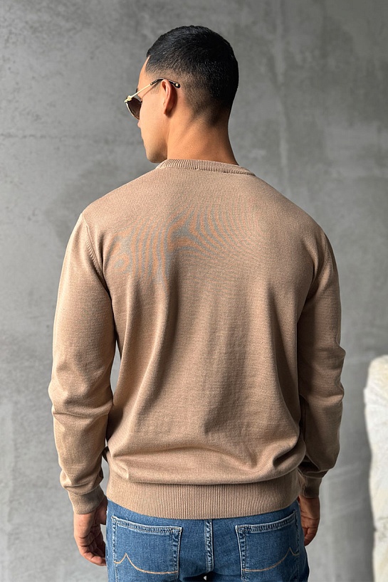 Мужской джемпер Burberry logo-intarsia - Beige