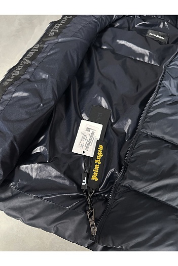 Мужской синий жилет Palm Angels с капюшоном   