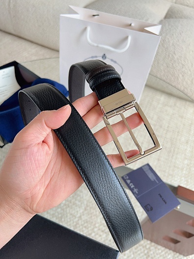 Двусторонний кожаный ремень Prada premium   