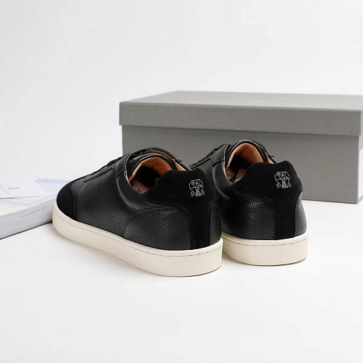 Комбинированные кроссовки Brunello Cucinelli logo-print - Black   