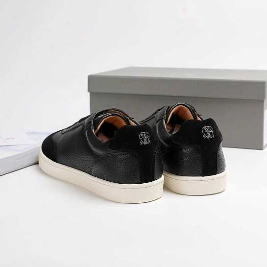 Комбинированные кроссовки Brunello Cucinelli logo-print - Black