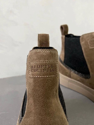 Женские замшевые ботинки Brunello Cucinelli Premium - Brown   