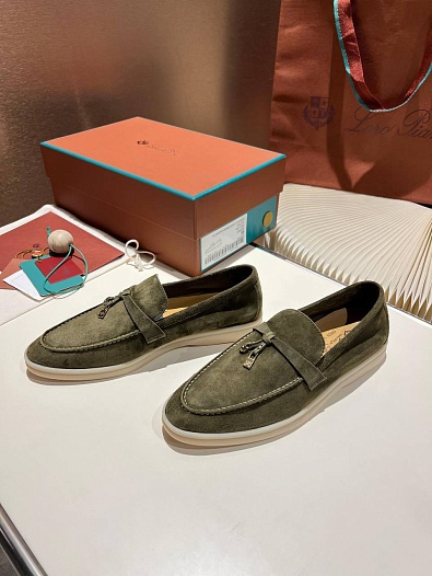 Женские замшевые лоферы Loro Piana Summer Charms Walk premium   