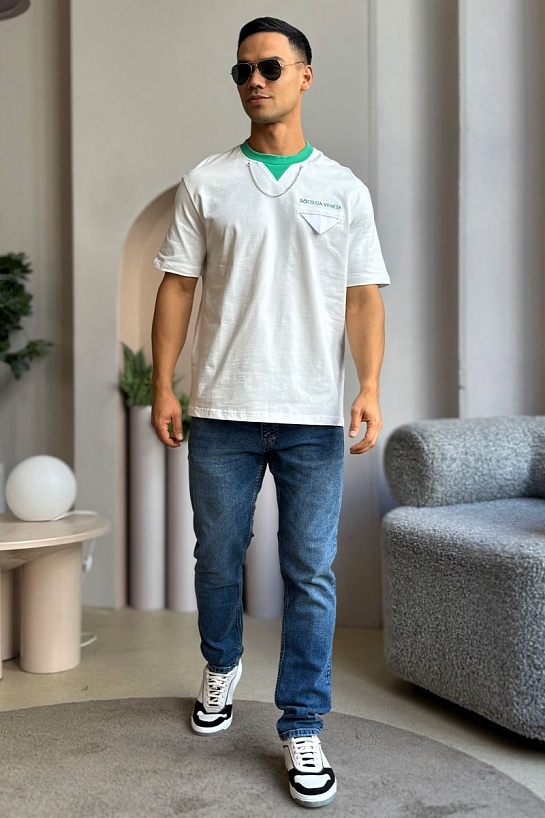 Белая оверсайз футболка Bottega Veneta Chain