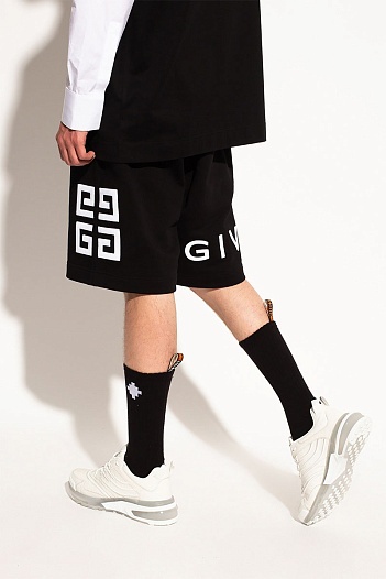 Мужские шорты Givenchy flocked logo - Black   
