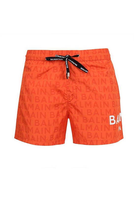 Мужские оранжевые шорты Balmain Paris