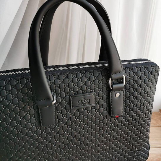 Кожаная сумка Gucci GG Supreme briefcase 38х28 см