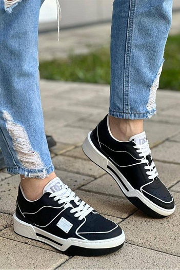 Женские кожаные кроссовки Dolce & Gabbana New Roma - Black / White   