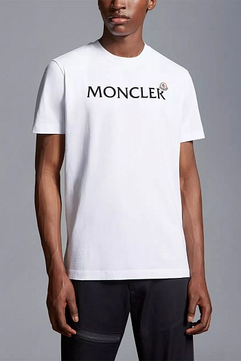 Футболка белого цвета Moncler logo-print   