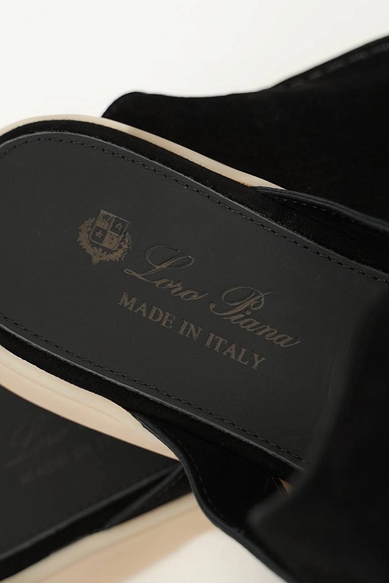 Мужские замшевые лоферы-сабо Loro Piana