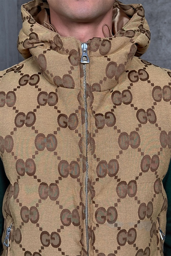 Мужской бежевый жилет Gucci GG Monogram