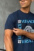 Мужская синяя футболка Versace logo-print