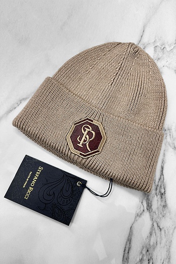 Шапка Stefano Ricci logo-embroidered - Beige   