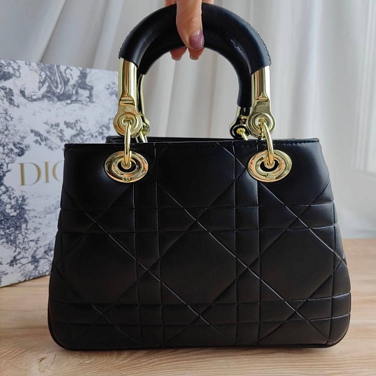 Кожаная сумка Dior Lady 25x18 см