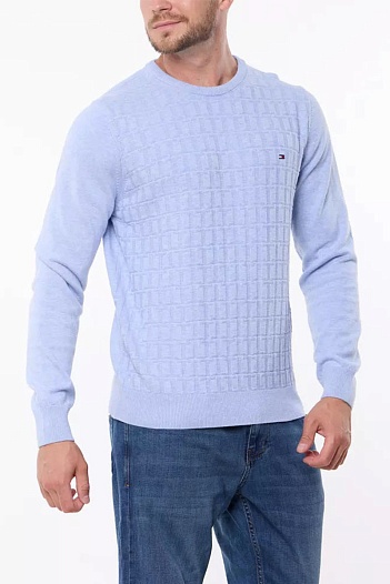 Мужской джемпер Tommy Hilfiger logo-embroidered - Blue   