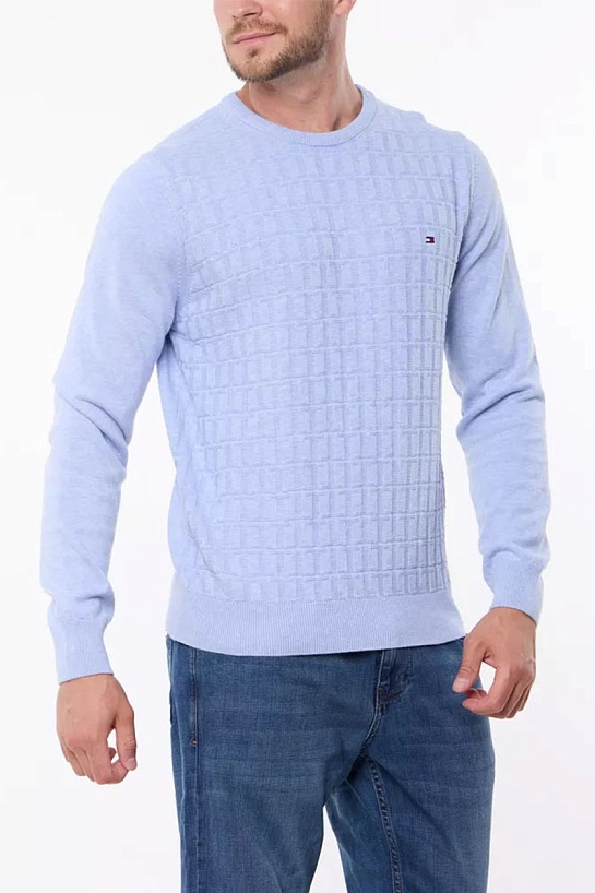 Мужской джемпер Tommy Hilfiger logo-embroidered - Blue