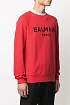 Мужской красный свитшот Balmain Paris logo-print