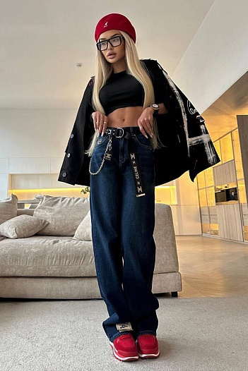 Синие женские джинсы Celine   