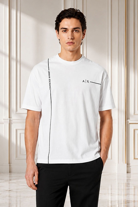 Мужская белая футболка Armani Exchange