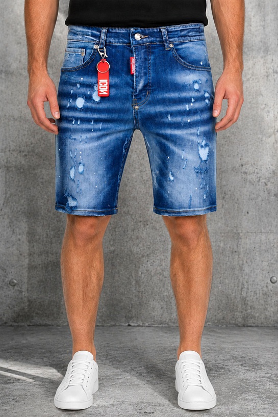 Джинсовые шорты Dsquared2 "ICON" - Blue