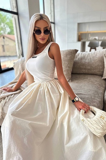 Женское платье MIU MIU белого цвета   