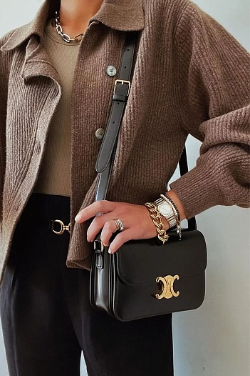 Кожаная сумка Celine Teen cuir Triomphe 22x16 см (3 расцветки)   