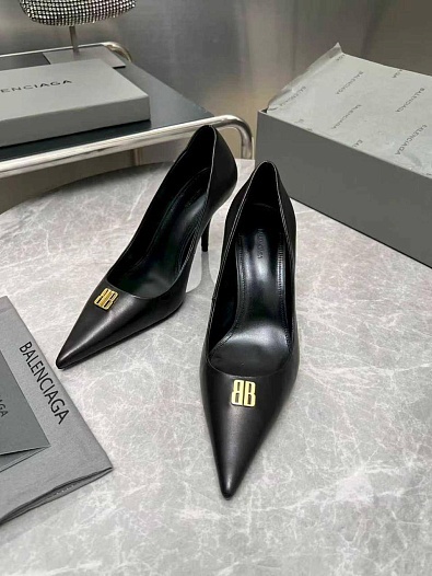 Женские кожаные туфли на каблуке Balenciaga premium   
