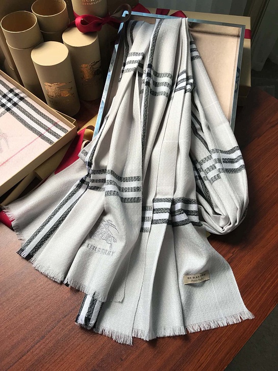 Шарф Burberry Check premium 182x71 см - Grey