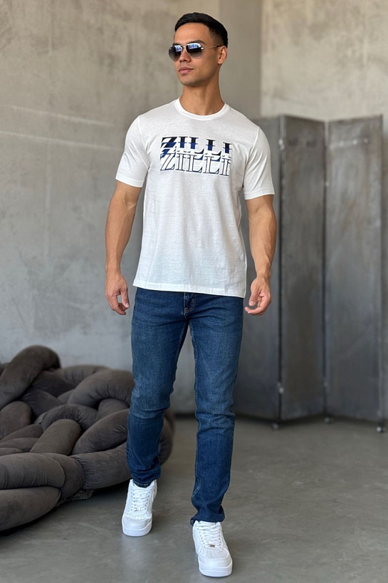 Мужская футболка Zilli белого цвета