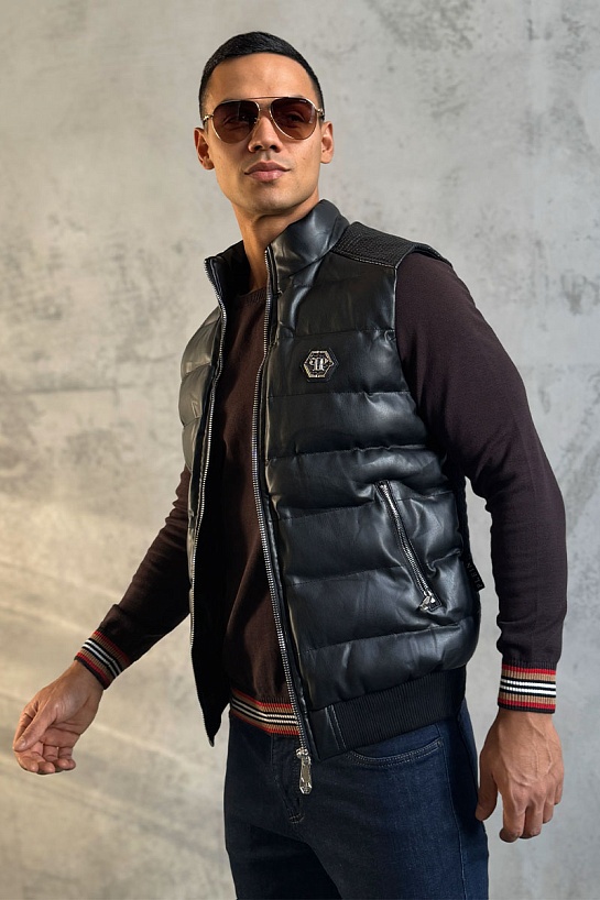 Чёрный мужской жилет Philipp Plein