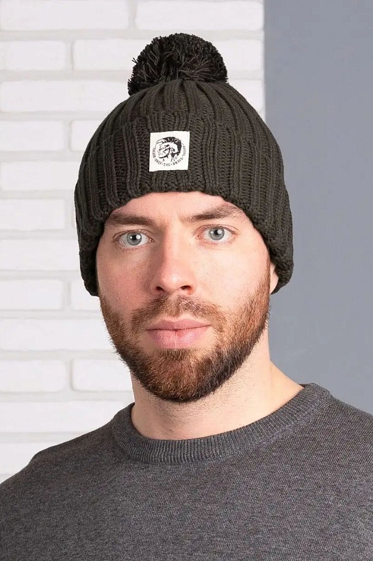 Шапка Diesel logo-patch - Khaki