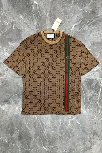 Оверсайз футболка Gucci GG jacquard - Brown   
