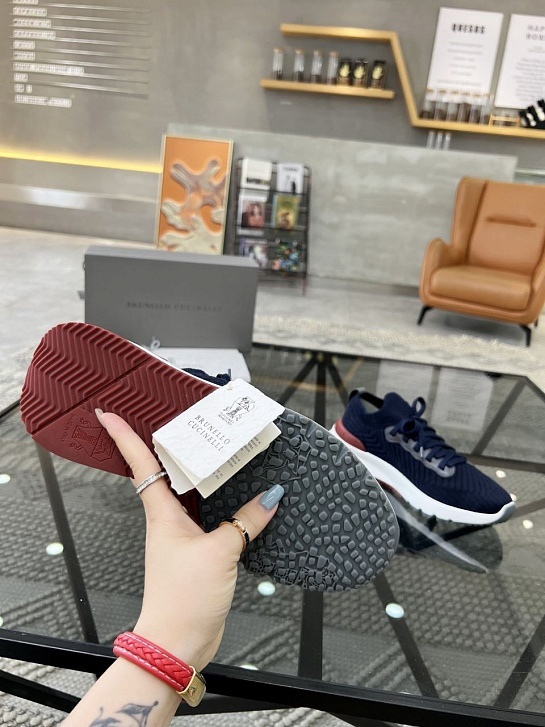 Мужские кроссовки Brunello Cucinelli knitted - Navy