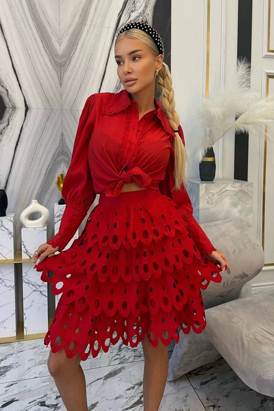 Красный женский костюм двойка Zimmermann