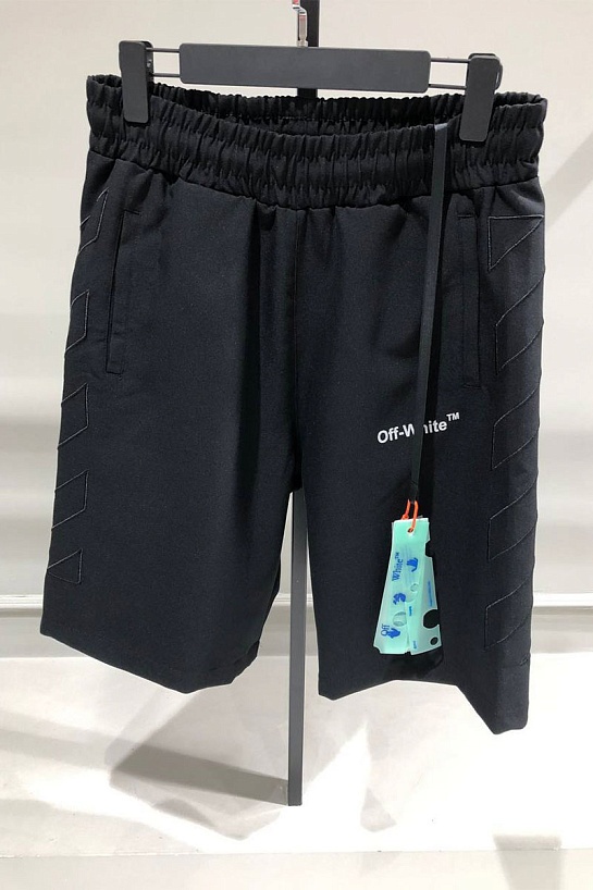 Чёрные мужские шорты Off-White logo-print
