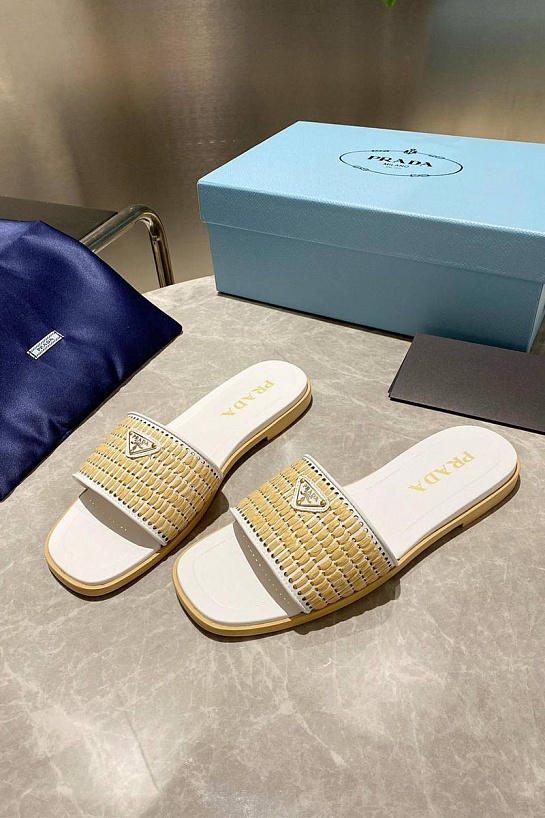 Женские шлёпанцы Prada Premium - White