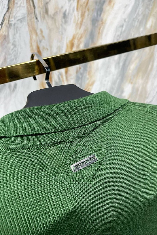 Мужское поло Stefano Ricci zip neck - Green