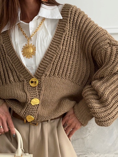 Женский кардиган Schiaparelli бежевого цвета   