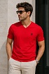 Бордовая футболка Burberry Monogram Motif V-neck
