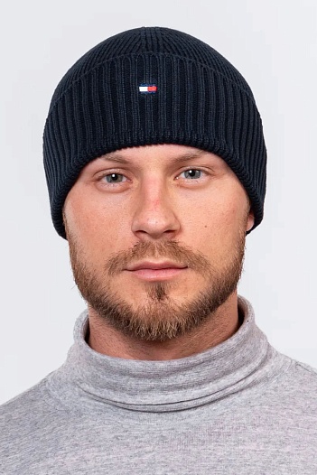 Шапка тёмно-синего цвета Tommy Hilfiger essential flag   