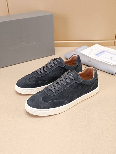 Замшевые кроссовки Brunello Cucinelli low-top - Grey   