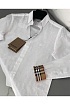 Мужская белая рубашка Burberry TB logo-embroidered