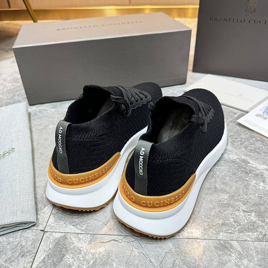 Мужские кроссовки Brunello Cucinelli knitted - Black   