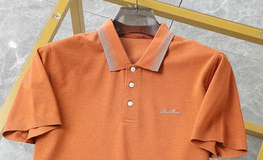 Мужское оранжевое поло Loro Piana premium   