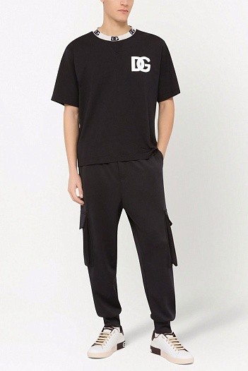 Чёрная оверсайз футболка Dolce&Gabbana logo-print   