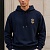 Тёмно-синее худи Dolce & Gabbana Bee Crown embroidery