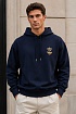 Тёмно-синее худи Dolce & Gabbana Bee Crown embroidery